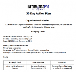 sample three month action plan